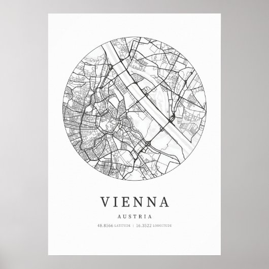 Wien - Österreich - Stadtkarte Poster (Vorne)