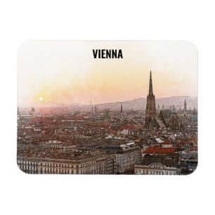 Wien Österreich Vintage Farbstadt Magnet