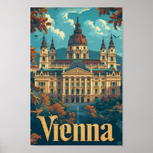 Wien Österreich Vintage Kunst Reise Illustration Poster