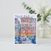 Wien Österreich Vintage Reise Aquarell Postkarte (Stehend Vorderseite)