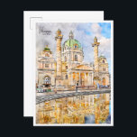 Wien Österreich Vintage Reise Aquarell Postkarte<br><div class="desc">Wien Österreich Vintage Reiseübersicht</div>