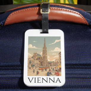Wien Österreich Vintage Reise Café Kultur Gepäckanhänger