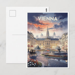 Wien Österreich Vintage Reise Postkarte