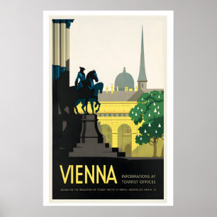Wien Österreich Vintage-Reiseposter - gerahmt Poster