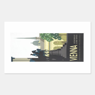 Wien Österreich - Vintage Travel Rechteckiger Aufkleber