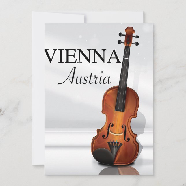 Wien Österreich Violin Reiseplakat (Vorderseite)