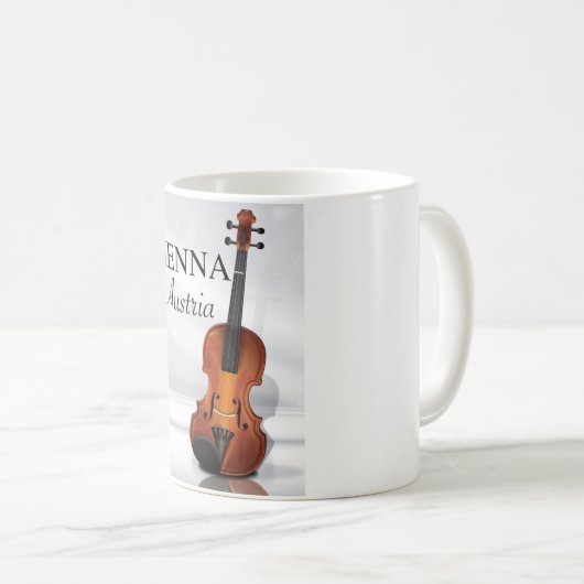 Wien Österreich Violin Reiseplakat Kaffeetasse (VorderseiteRechts)