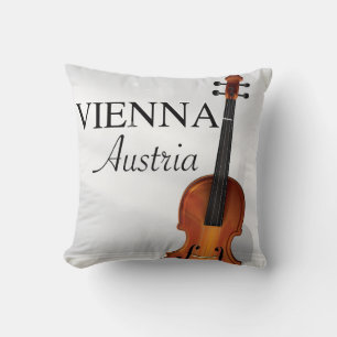 Wien Österreich Violine Reiseposter Kissen