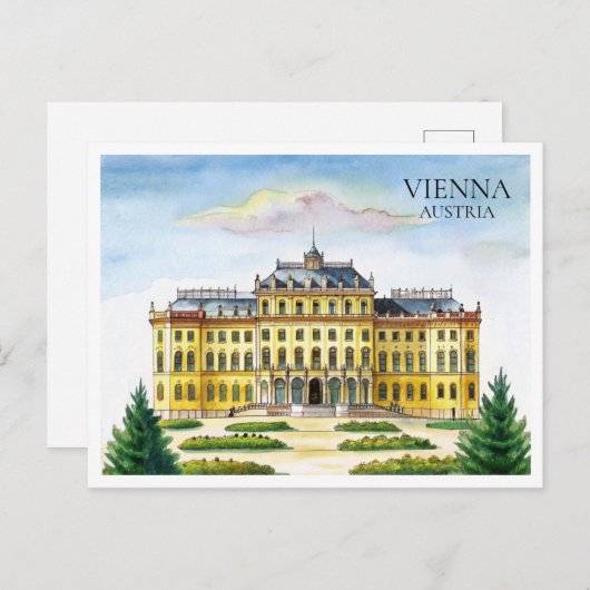 Wien Österreich Wasserfarben Stadt - Postkarte (Vorne/Hinten)
