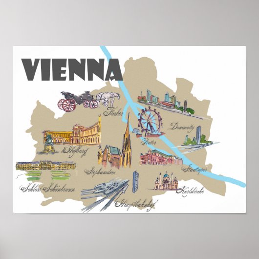 Wien-Österreicher-Karte Poster (Vorne)