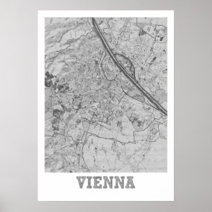 Wien - Österreichische Landkarte Poster