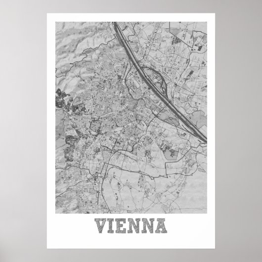 Wien - Österreichische Landkarte Poster (Vorne)
