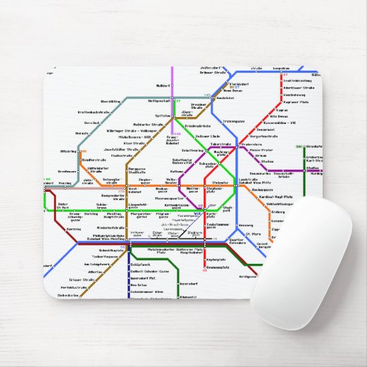 Wien-Rohrkarte Mousepad (Mit Mouse)
