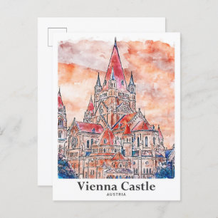 Wien Schloss Österreich Reisen Wasserfarben Handze Postkarte