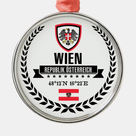 Wien Silbernes Ornament (Vorne)