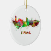 Wien skyline im Watercolor Keramikornament (Rechts)