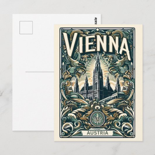 Wien Stadt Österreich Vintage Geschenke Postkarte (Vorne/Hinten)