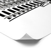 Wien Stadtansicht Poster, roter Text, schwarze Lin Poster (Ecke)