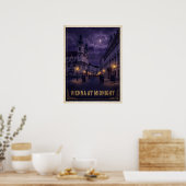 Wien um Mitternacht Dunkle Gothic Reise Poster (Küche)