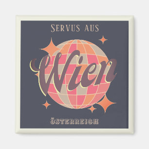 Wien Vienna Österreich Retro Magnet