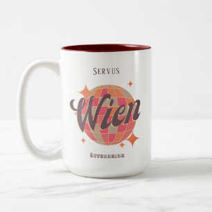 Wien Vienna Österreich Retro Zweifarbige Tasse