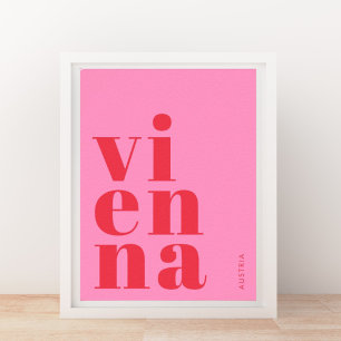Wien Vienna Österreich Typografie rosa Poster