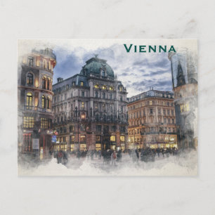 Wien Vintag Tourismus Reisen hinzufügen Postkarte
