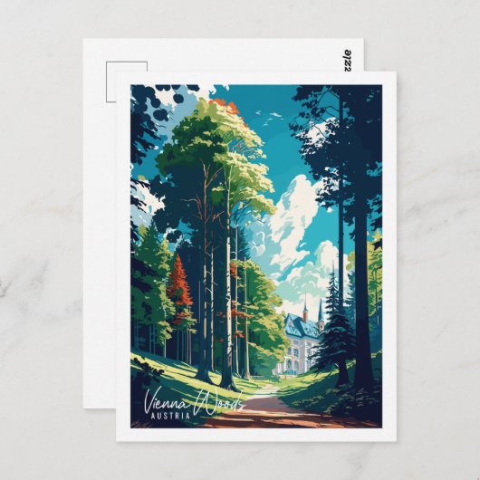 Wien Woods Austria Vintage Place Postkarte (Vorne/Hinten)