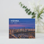 Wiener Blaue Stunde Skyline Postkarte (Stehend Vorderseite)