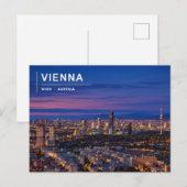 Wiener Blaue Stunde Skyline Postkarte (Vorne/Hinten)