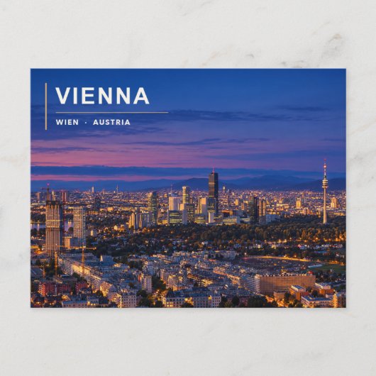 Wiener Blaue Stunde Skyline Postkarte (Vorderseite)