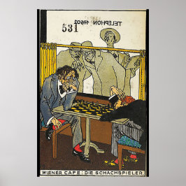 Wiener Café: Die Schachspieler (Dackel Café: Die Poster