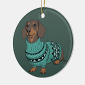 Wiener Dog Christmas Ugly Sweater Dachshund Pet Keramik Ornament (Links)