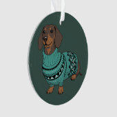 Wiener Dog Christmas Ugly Sweater Dachshund Pet  Ornament (Vorderseite)