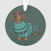 Wiener Dog Christmas Ugly Sweater Dachshund Pet Ornament (Vorderseite)