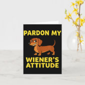Wiener Dog Dachshund  Karte (Gelbe Blume)