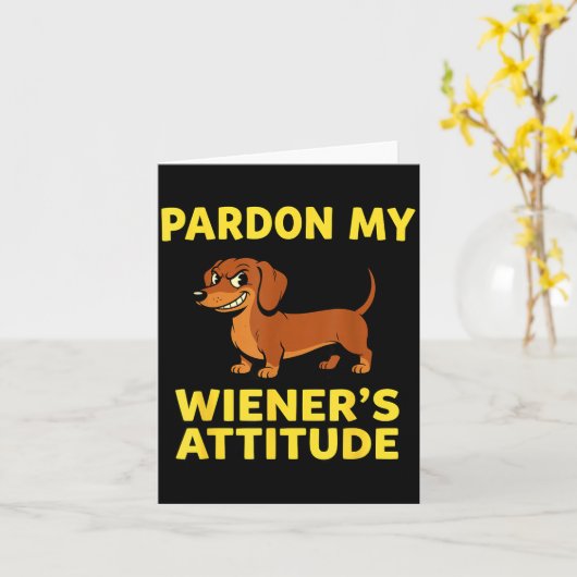 Wiener Dog Dachshund  Karte (Gelbe Blume)