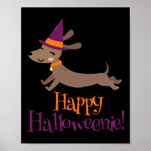 Wiener Dog Halloween Skelett Dachshund Liebhaber H Poster