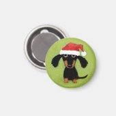 Wiener Dog Santa Funny Dachshund Christmas Magnet (Vorderseite/Rückseite)