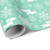 Wiener Dog Snowflake Christmas Wrapping Paper Geschenkpapier (Rolleneckpunkt)
