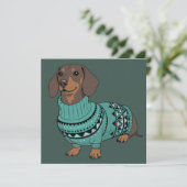 Wiener Dog Weihnachten Hässlicher Pullover Dachshu (Stehend Vorderseite)
