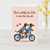 Wiener Dogs Tandem Love Card Karte (Gelbe Blume)