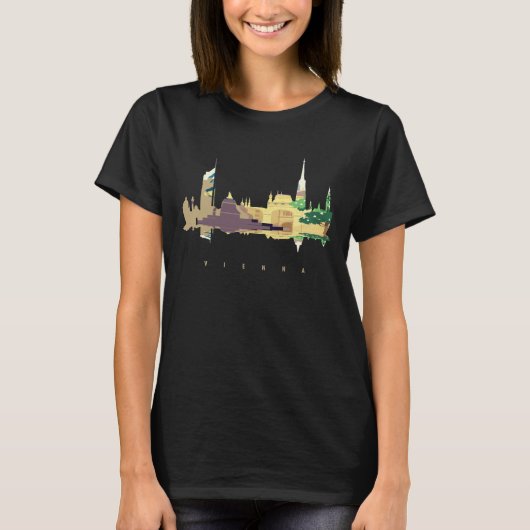 Wiener farbenfrohe Silhouette T-Shirt (Vorderseite)