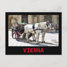 Wiener Fiaker mit weißen Pferden - Postkarte
