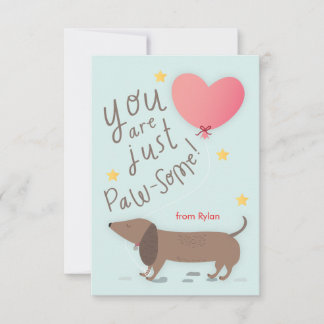 Wiener Hund & Ballon Valentinstagskarte Einladung