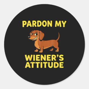 Wiener Hund Dachshund Runder Aufkleber