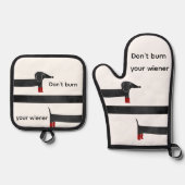 Wiener Hund Ofenhandschuh & Topflappen-Set (Vorderseite)