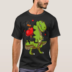 Wiener Hund reitet T-Rex Dinosaurier T-Shirt