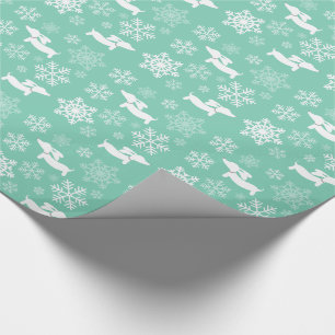 Wiener-Hund-Schneeflocken-Weihnachtspapier Geschenkpapier