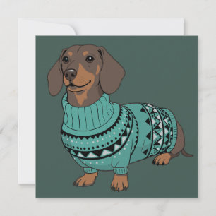 Wiener-Hund-Weihnachts-Hässlicher-Schwester-Dachsh Feiertagskarte